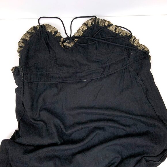 Free People Charlie Bustier Dress Black/Gold Metallic Combo Sz XS - Picture 15 of 16